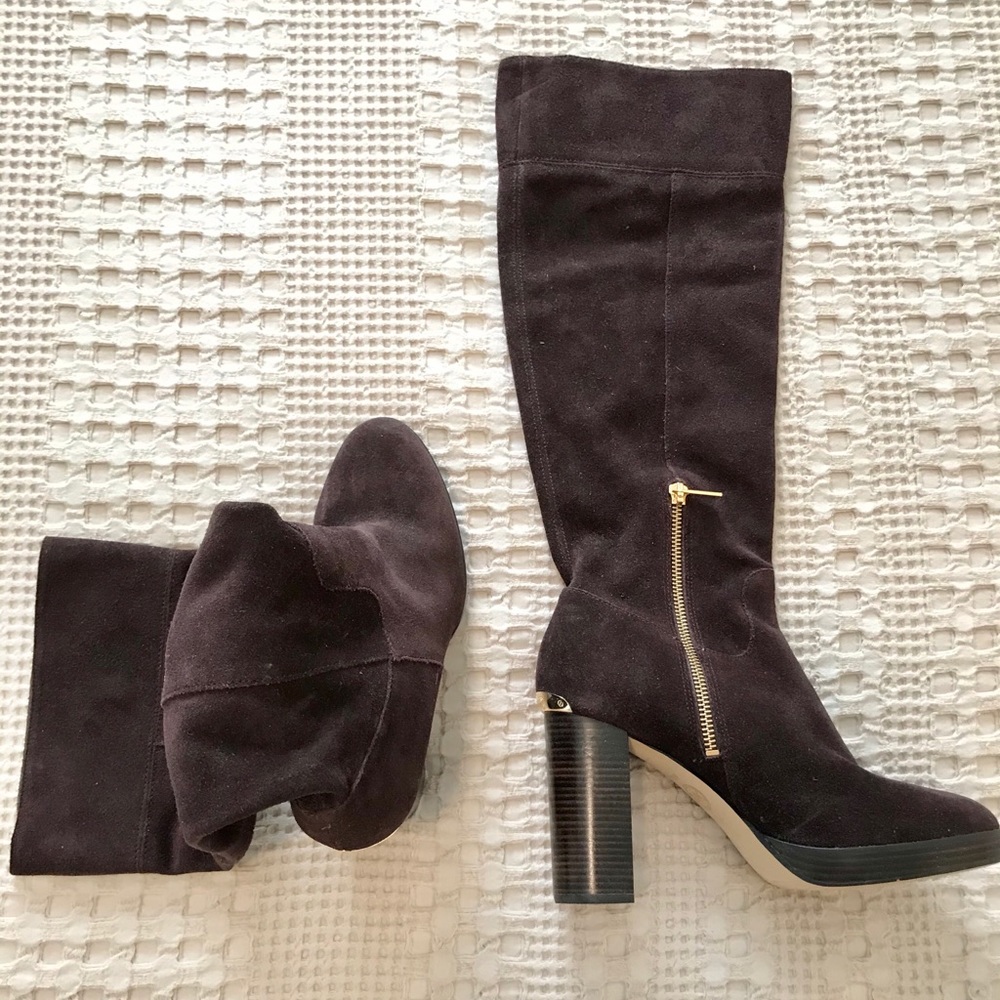 Knee-high, suede boots